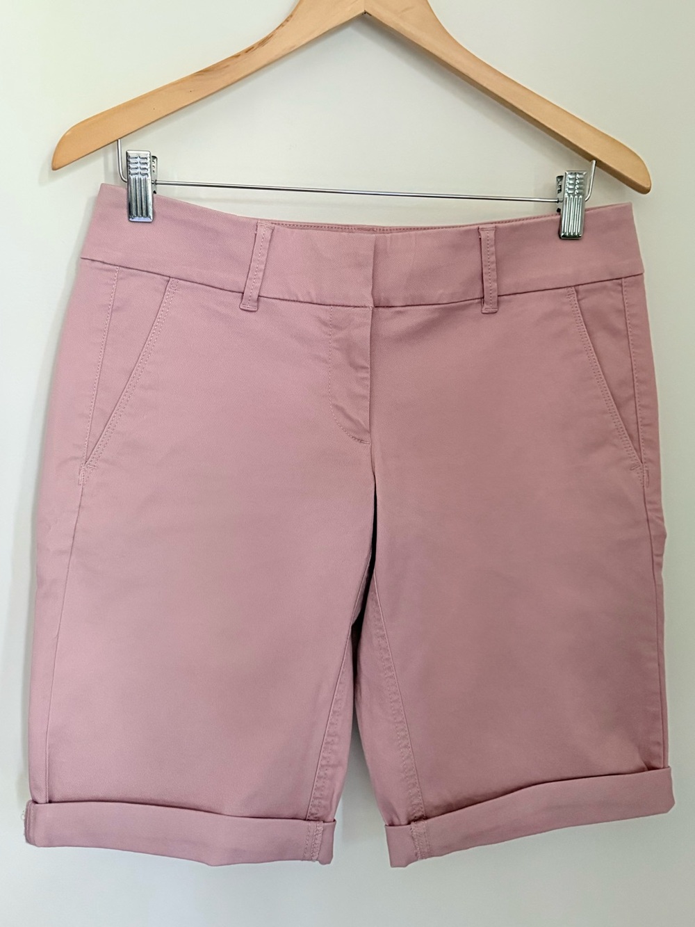 LOFT Bermuda Pink Roll Shorts